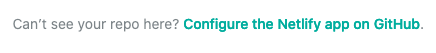 Configure the Netlify app on GitHub